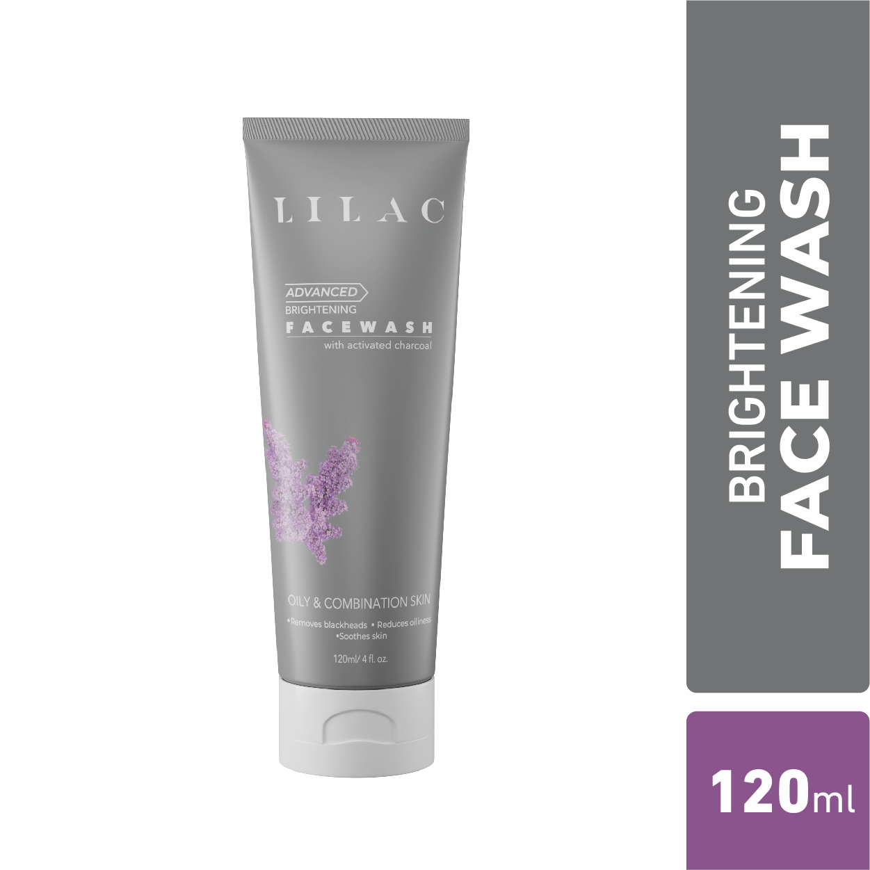 Lilac face wash with charcoal